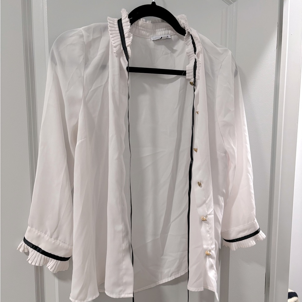 White button up blouse